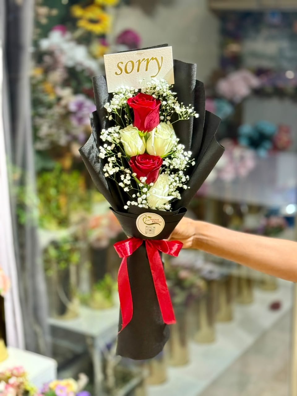 Imported Roses Bouquet — 5 Roses - Image 1