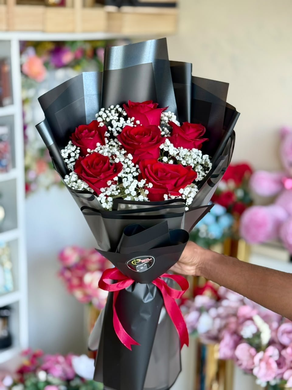 Imported Roses Bouquet — 6 Roses - Image 1