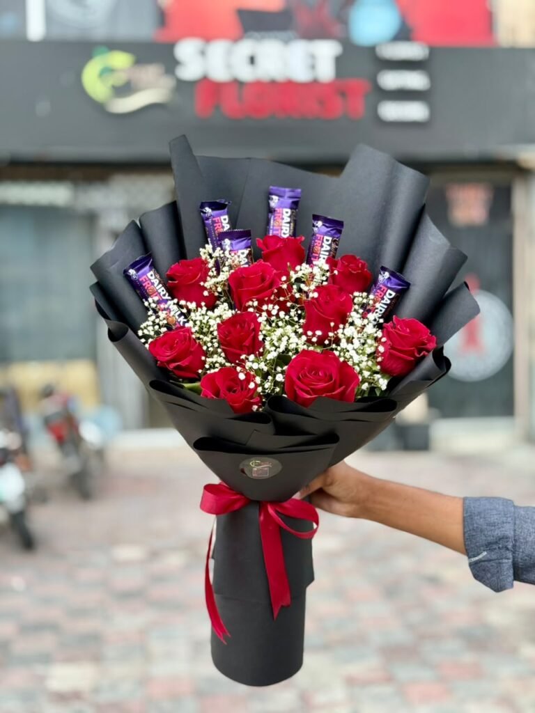 Imported Roses Bouquet with Chocolate