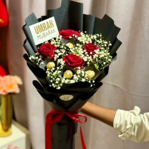 Imported Roses Bouquet with Ferrero Rocher