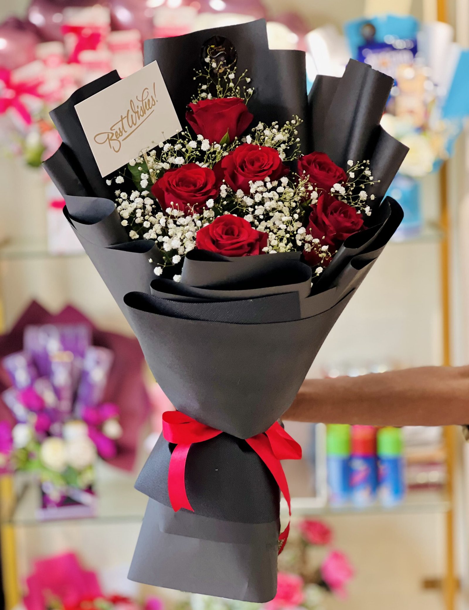 Six Rose Greeting Bouquet - Image 1