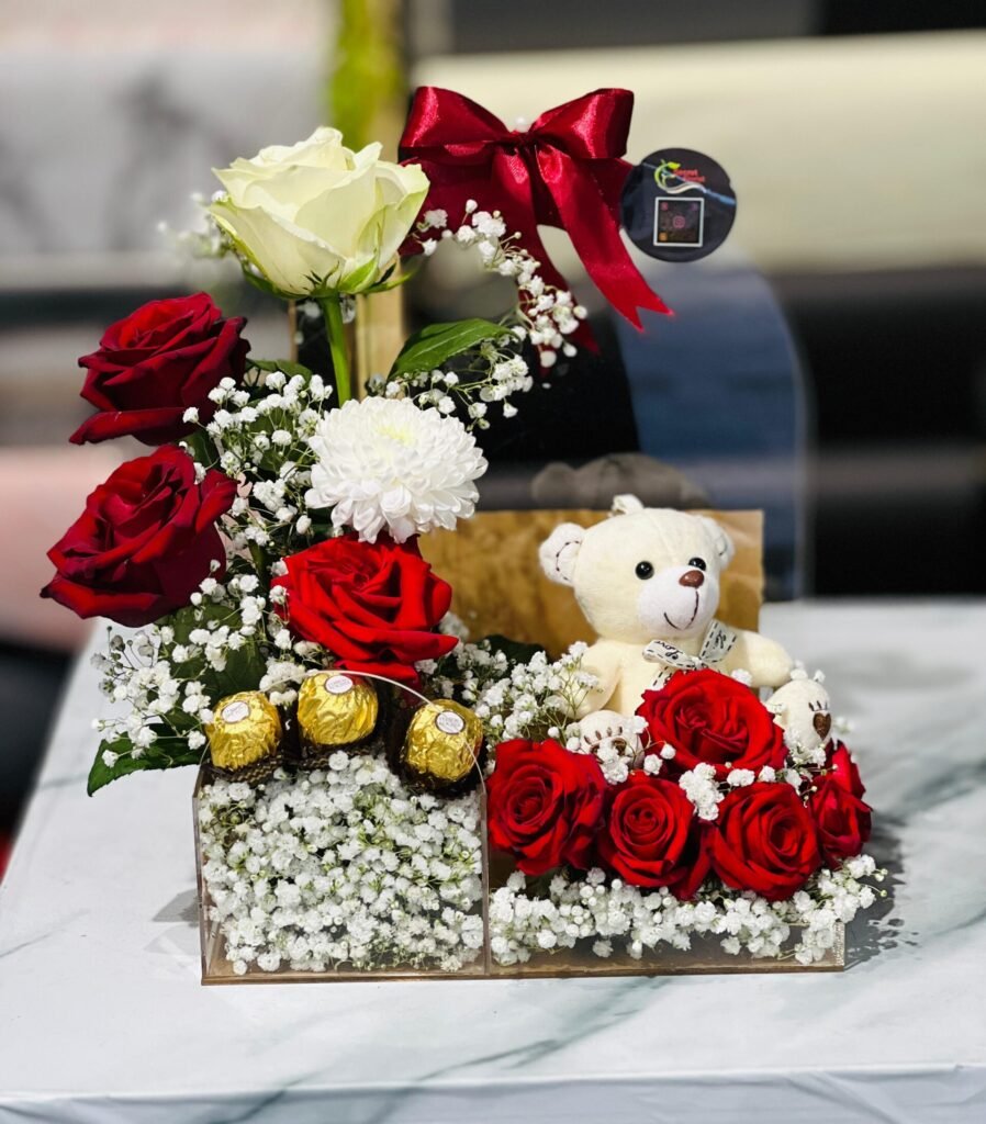 Red Rose & Ferrero Acrylic Gift Box