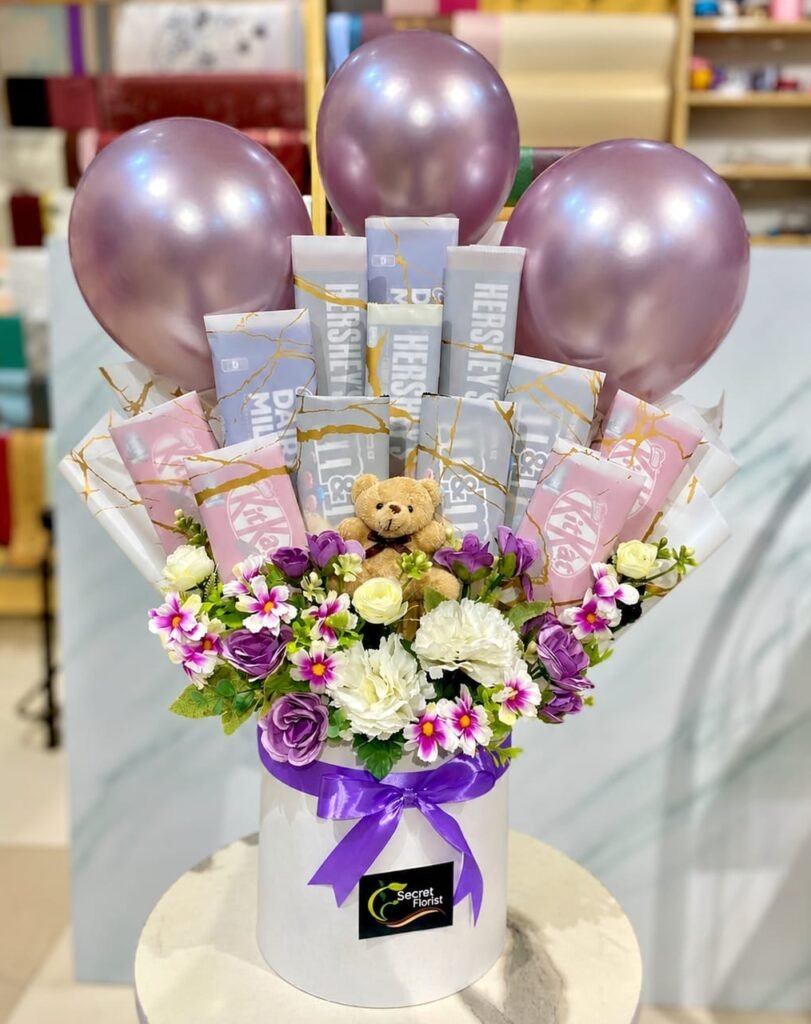 Chocolate, Teddy & Balloon Gift Box