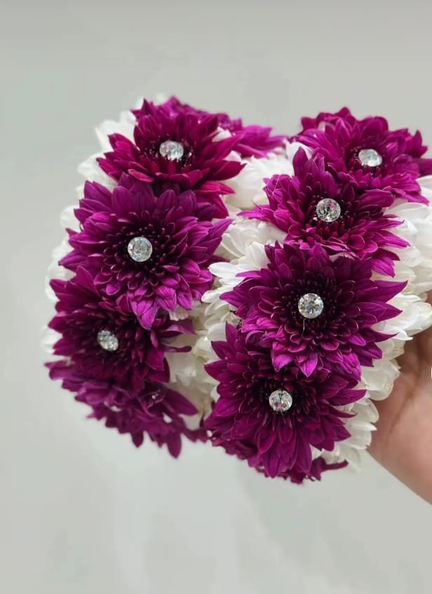 Double Chrysanthemum Imported Gajra Pair