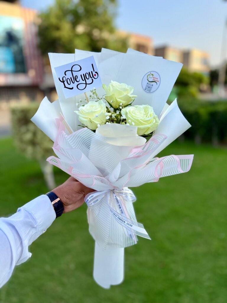 Three Imported Roses Bouquet