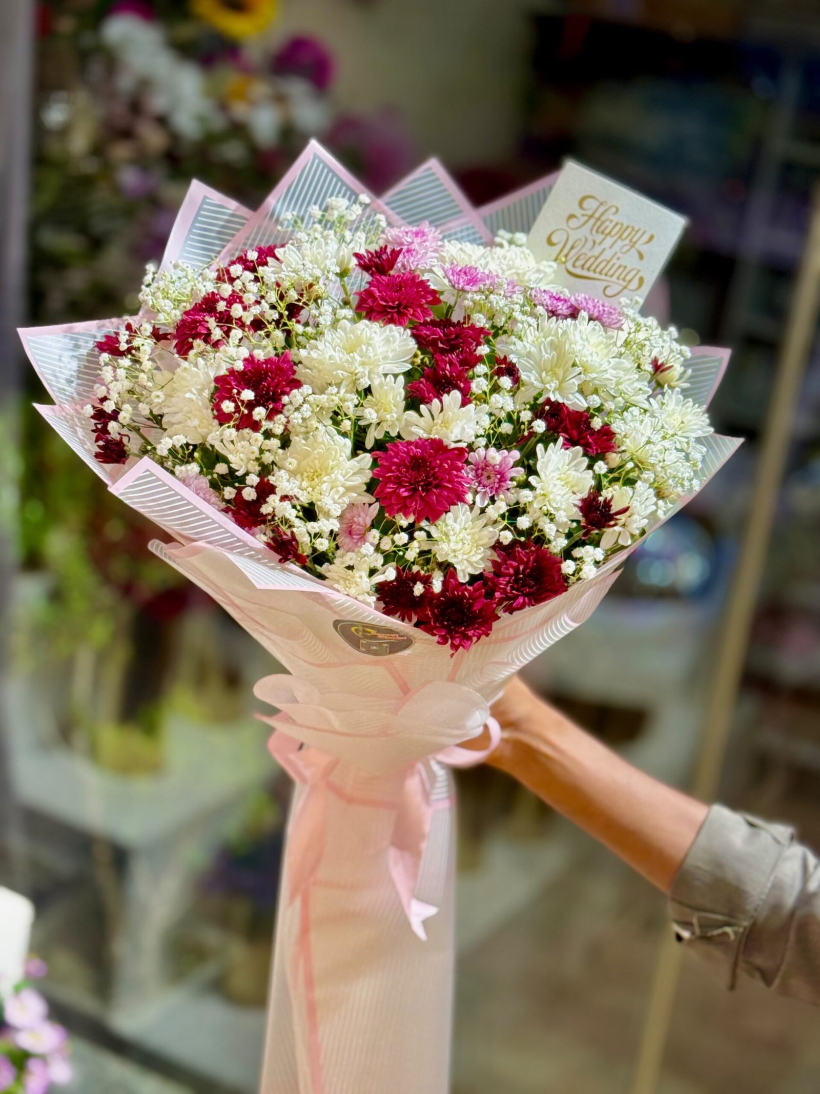 Imported Mixed-Colour Chrysanthemum Bouquet - Image 1